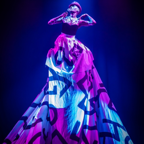 Grace Jones wraps her Meltdown festival in spectacular 30-foot Keith Haring inspired dress – Music News