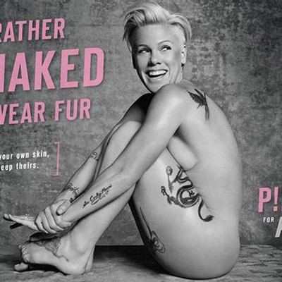 Pink poses for PETA