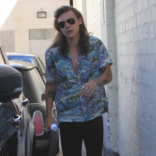 Harry Styles pictured on the set of debut movie Dunkirk