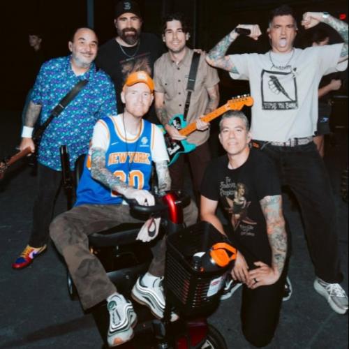 New Found Glory’s Chad Gilbert makes emotional return to stage in mobility scooter amid cancer battle